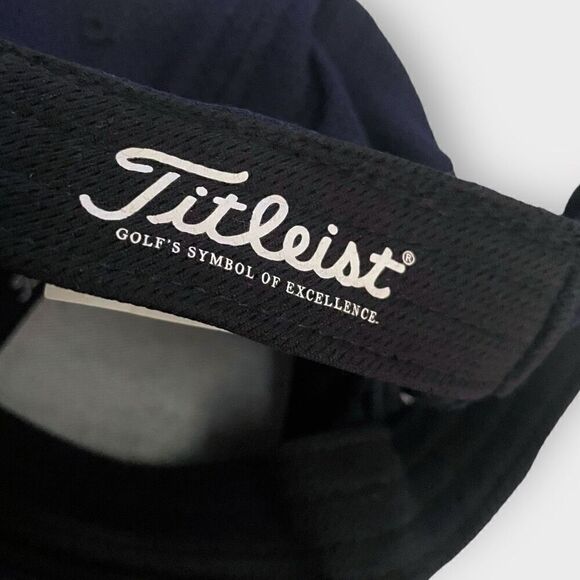 Titleist Polyester Pro V1 FootJoy Blue White Embossed Logo Hat Adjustable New - Picture 5 of 7